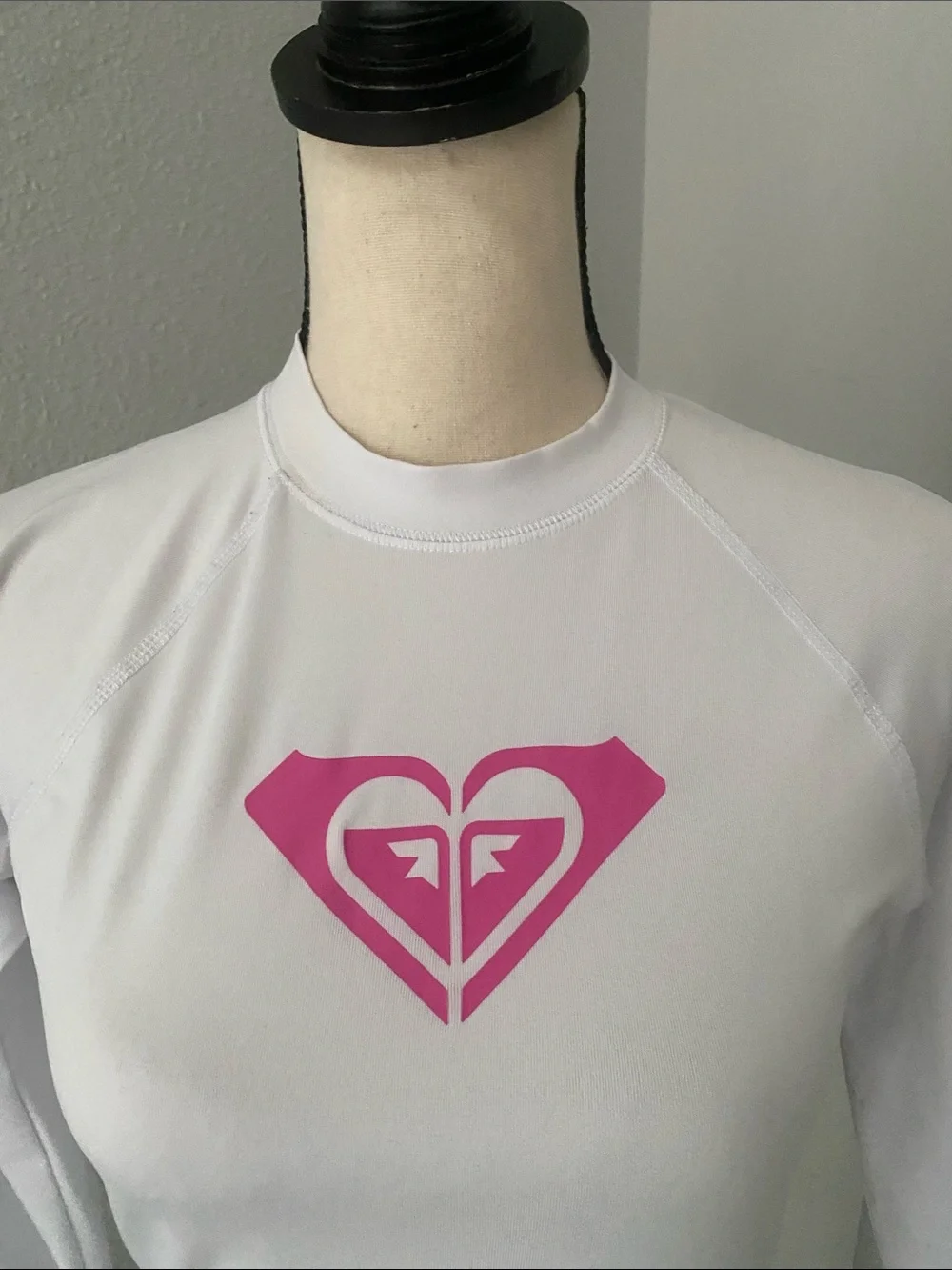 ROXY Big Girls Whole Hearted Long Sleeve White Rashguard | L